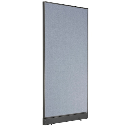 Interion By Global Industrial Interion Non-Electric Office Partition Panel with Raceway, 36-1/4inW x 76inH, Blue 238636NBL